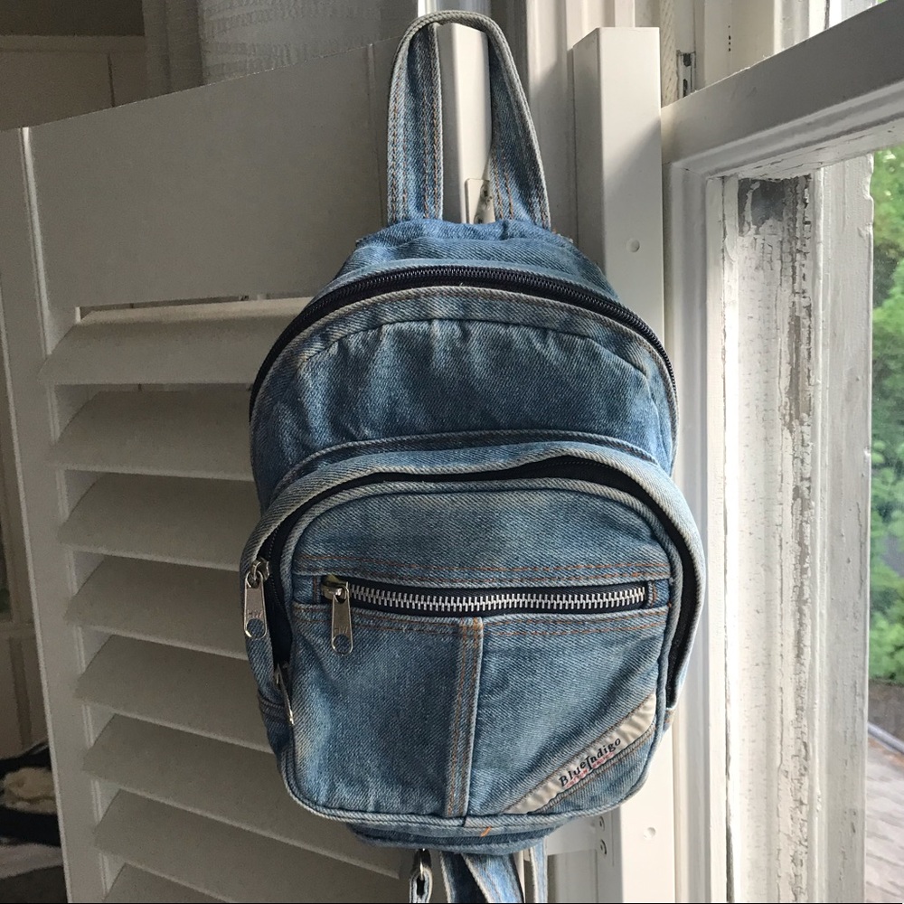 Blue Indigo denim mini book bag
